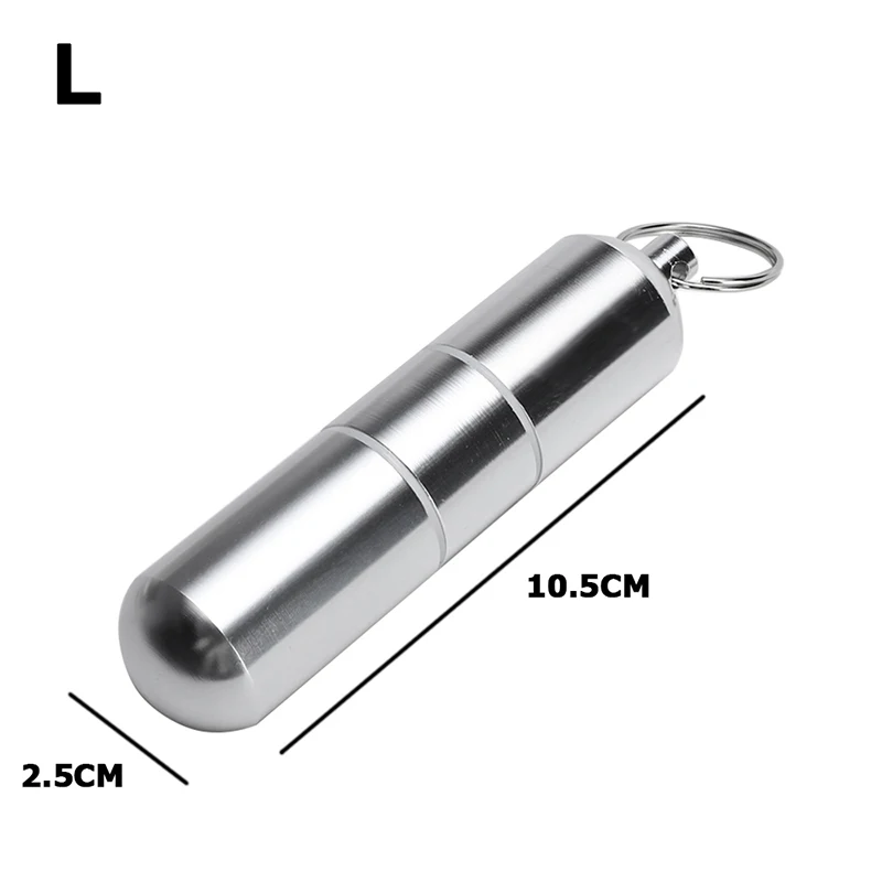 L 10.5x2.5cm Водонепроницаемый герметичный чехол для сигарет из нержавеющей стали, портативная Серебряная коробка для сигарет, многофункциональные ящики для хранения, ящики, бутылка для лекарств - Цвет: L 10.5x2.5cm