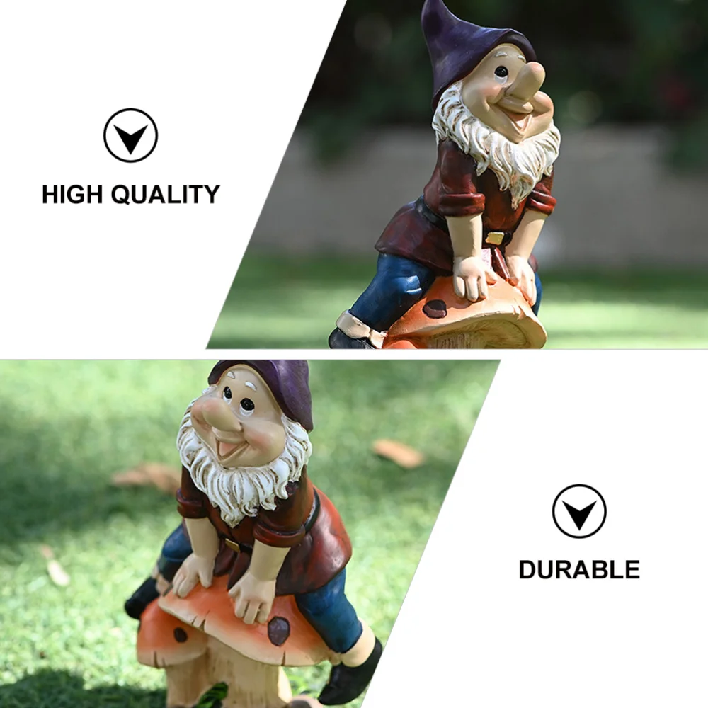 

1pc Garden Dwarf Ornament Desktop Miniature Resin Figurine Garden Decor