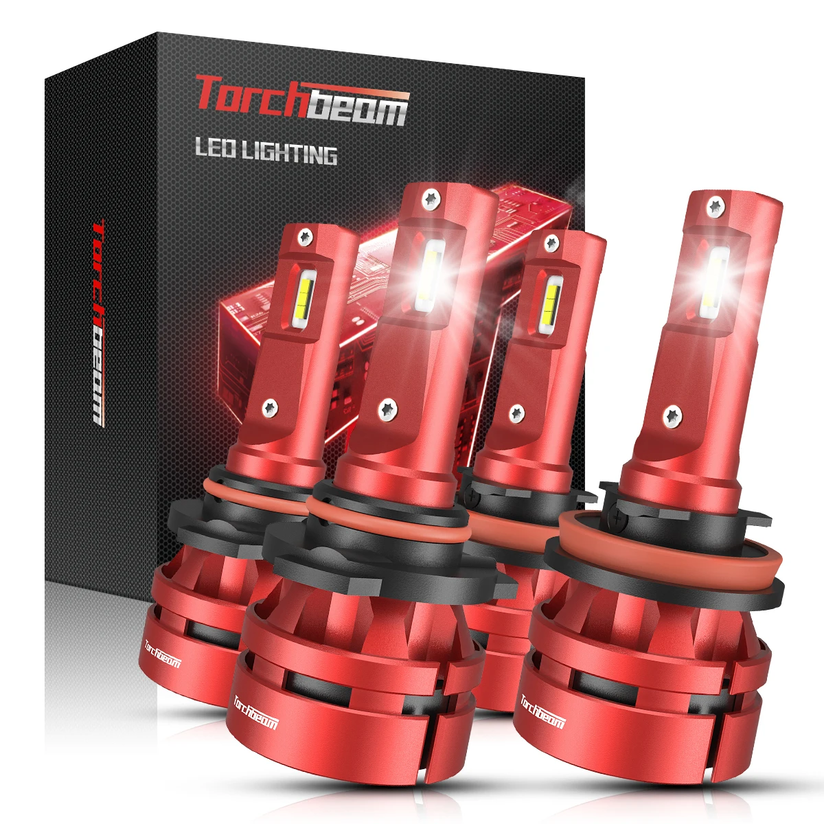 

Torchbeam 4PCS 9005/HB3 H11 9006/HB4 Car LED Headlight 16000LM High /Low Beam 6500K Cool White LED Car Bulb Kit Super Bright