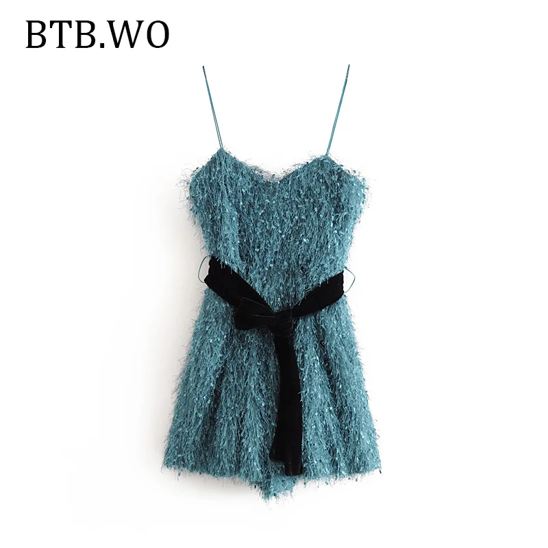 BTB. WO 2019 женское платье сексуальные с кисточками винтажное vestidos милый стиль