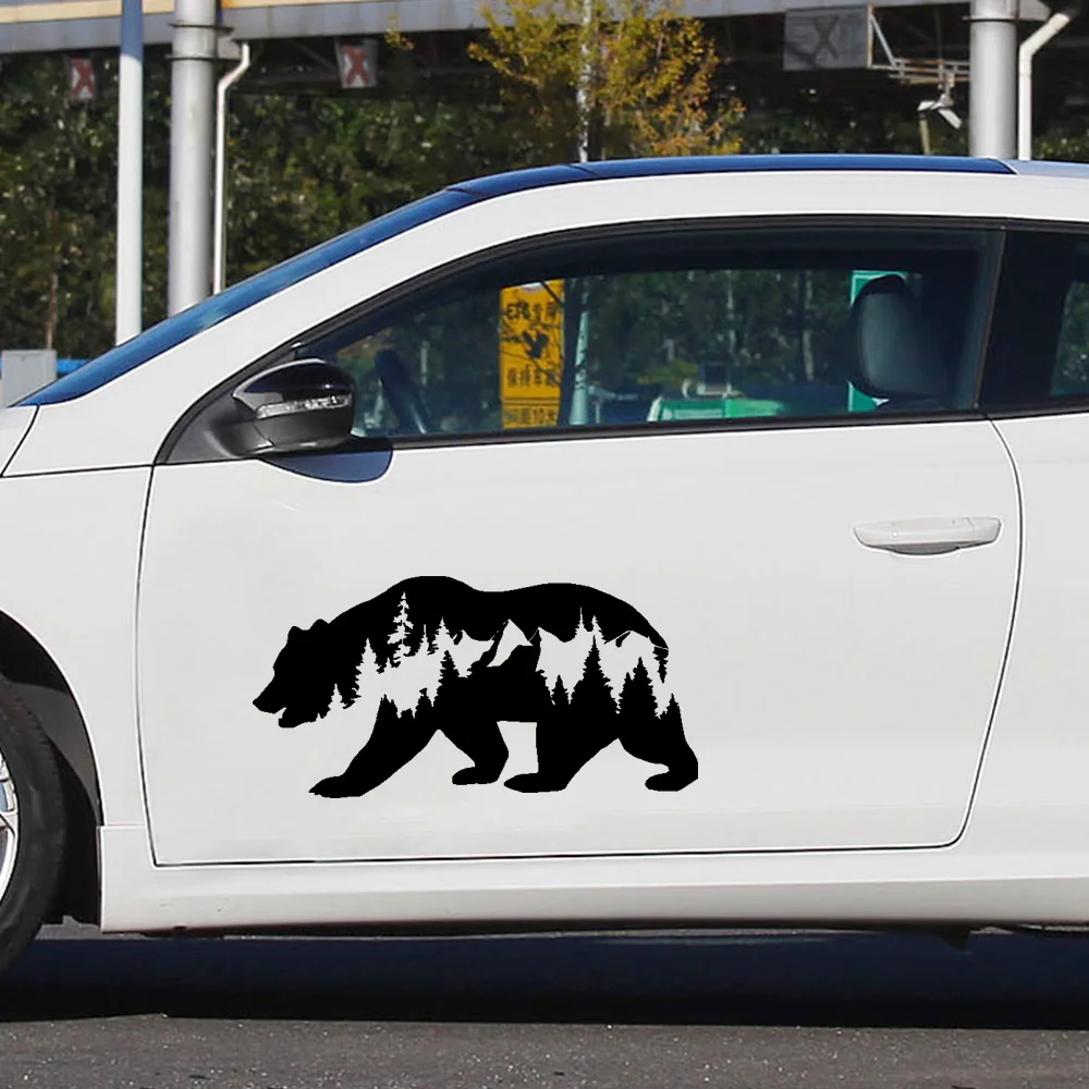 

Художественный дизайн, наклейки в виде медведя, автомобиль, модная мультяшная наклейка на автомобиль, украшение окна, индивидуальные винил...