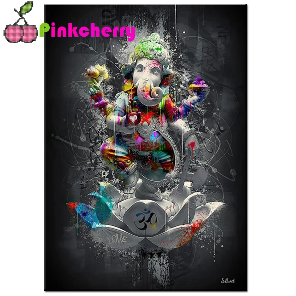 Граффити индуистский слон Бог 5d сделай сам алмазная живопись вышивка крестиком