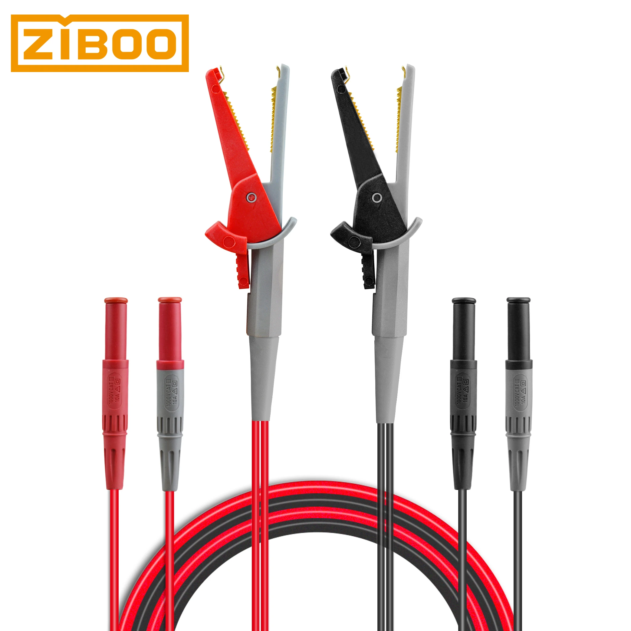 ZIBOO LC02 проверка счетчика LCR Leads Terminal Kelvin Clip провода Тестовые Lead Alligator с 4 мм