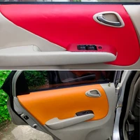 soft leather door panel cover for honda jazzfit hatchback 2004 2005 2006 2007 car styling door armrest panel cover sticker trim