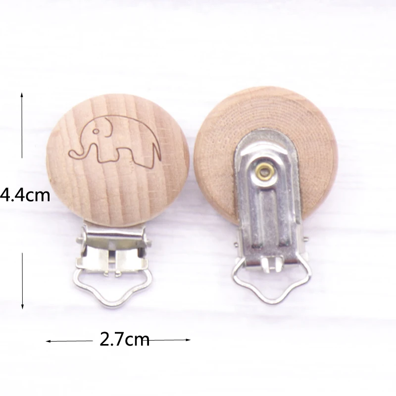 Clips de madera para chupete de beb&eacute;, accesorios para cochecito, juguetes para ni&ntilde;os peque&ntilde;os, collar de dentici&oacute;n, impresi&oacute;n, Clip para chupete infantil, regalo, 5 uds.-1