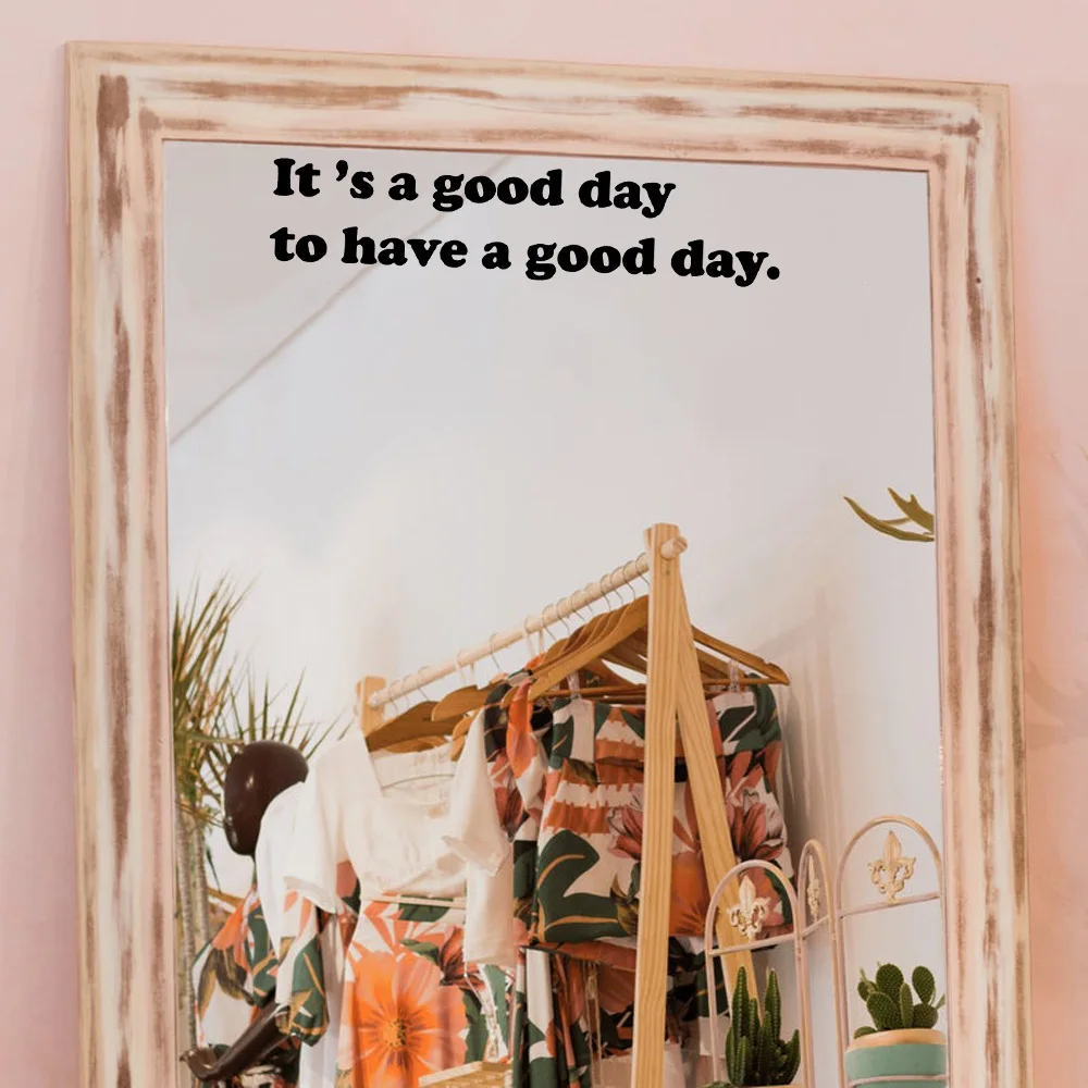 

Romantic It A Dood Day Mirror Sticker Decorative Sticker Waterproof Home Decor For Living Room Bedroom Removable Wall Art decals