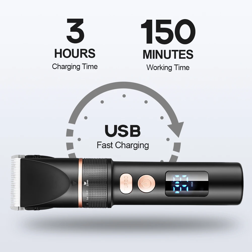 

Electric Hair Clipper Contour Fine Cut Hairdresser Hair Clipper Household Adult 5V Three-speed Adjustable USB Charging