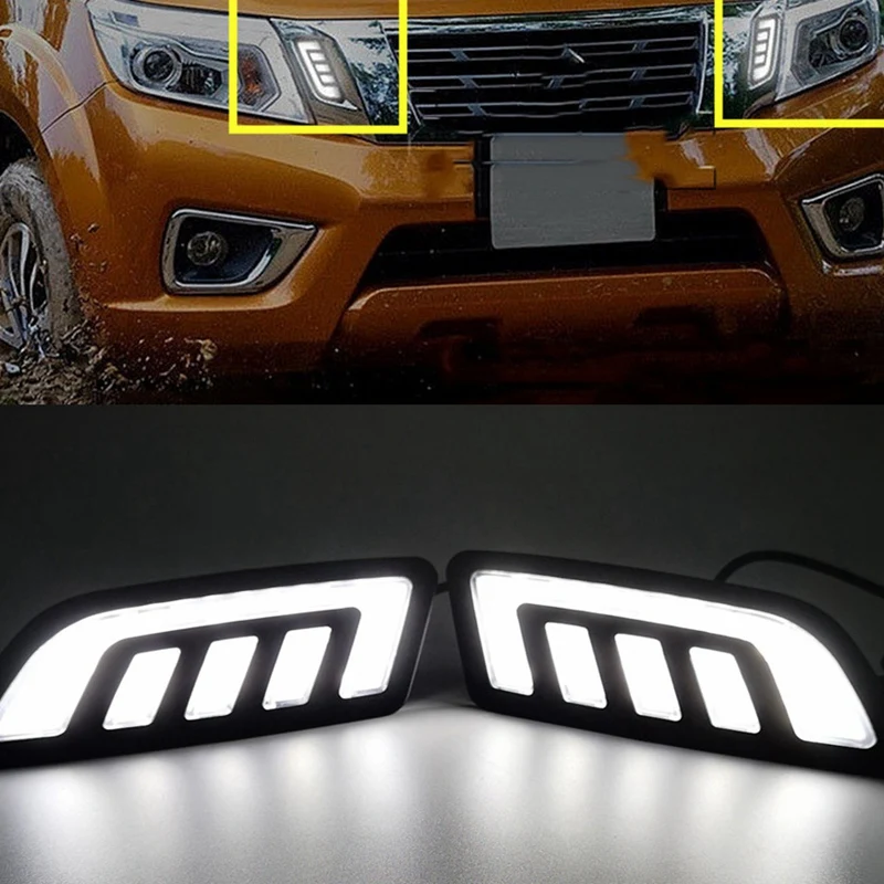 2 шт. для Nissan Navara Np300 D23 2015 2016 2017 2018 2019 Drl Дневной ходовой светильник маска решетка
