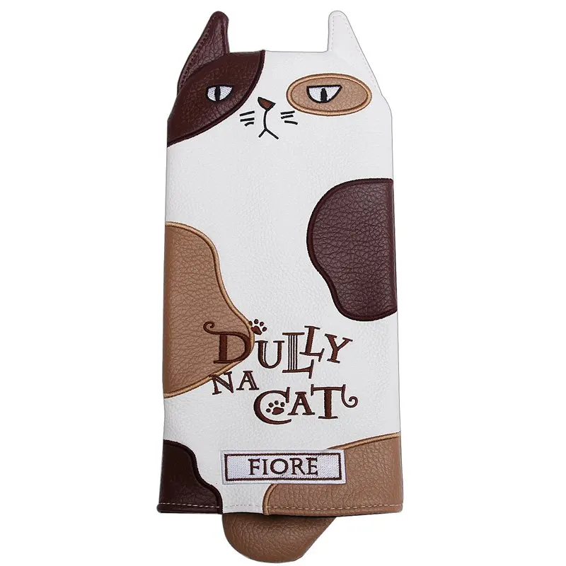 Темный хаки Dully na cat Golf Driver головной убор с хвостом для мужчин и женщин pu кожаный мультяшный Стиль Прекрасный чехол для гольфа - Цвет: Темный хаки