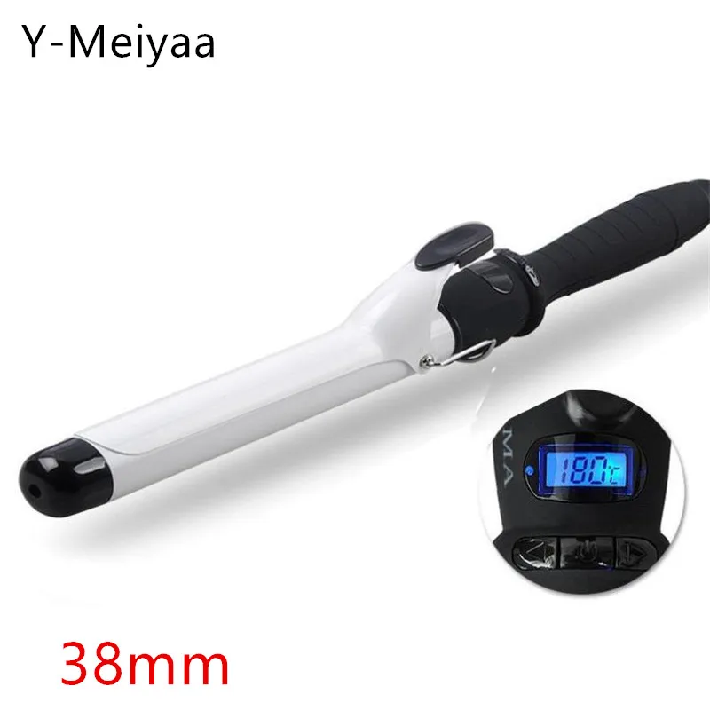 

Professional White Ceramic Hair Curler LED Digital Temperature Display Curling Iron Roller Curls Wand Waver Hair Styling Tool 20
