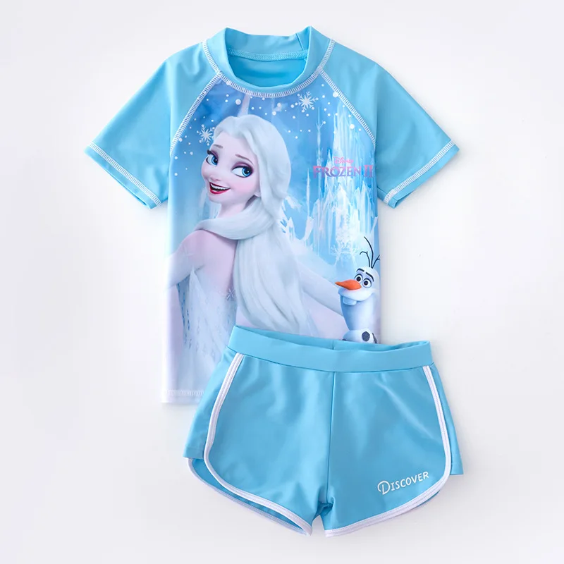 

2021 New Cute Disney children's swimsuit split sunscreen girls' swimsuit cartoon beach kids' surfing set plus size swimwear