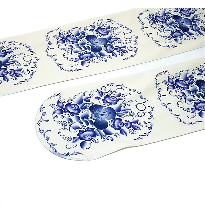 Новинка женские колготки китайские синие и белые фарфоровые с принтом модные