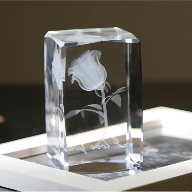 3D лазерная фотография цветок розы со светодиодной основой подарок на свадьбу