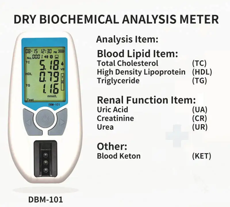 7in1 Multi-function Portable Optical Analyzer Monitor Blood Lipid Cholesterol Meter(HDL TC TG LDL) and Renal Function(UA CR UR) | Красота и