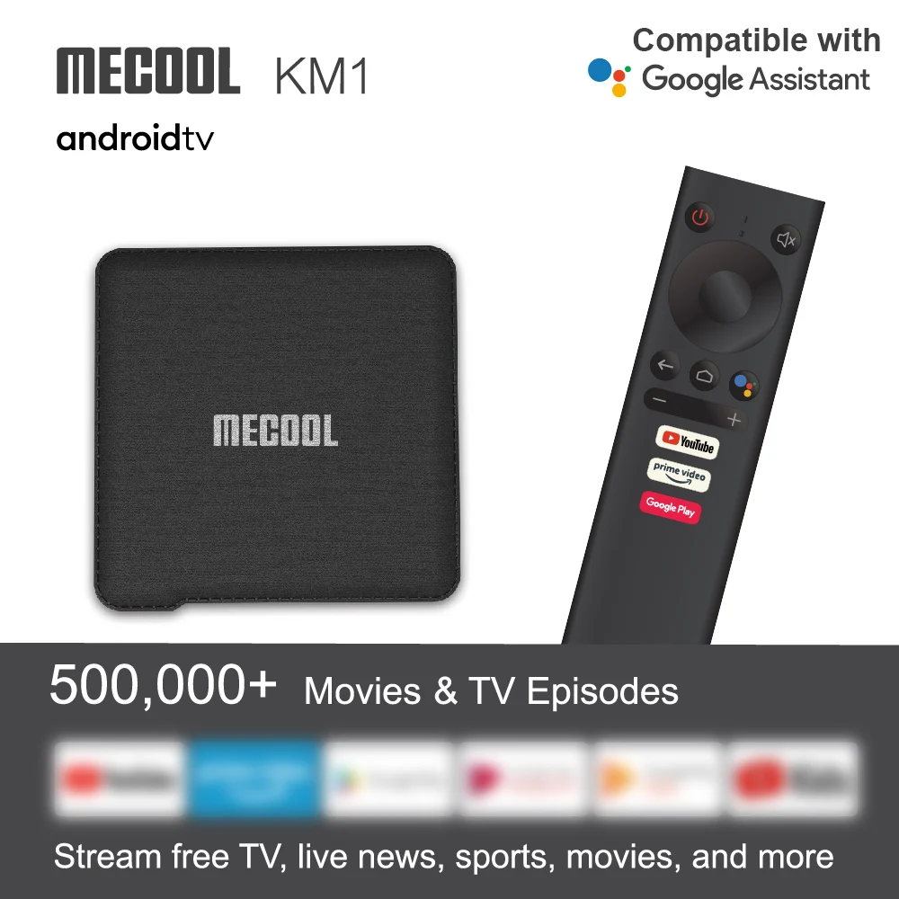 ТВ приставка MECOOL KM1 на Android 9 0 4 + 64 ГБ Amlogic S905X3 2 4G/Φ Wi Fi 4K BT4.2 голосовое управление