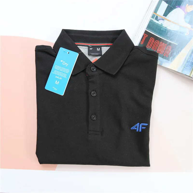 

Push European cabinet small single 45 US knife men's business commuting small embroidery short sleeve polo shirt 1719