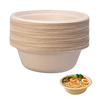 50pcs straw pulp biodegradable bowl eco friendly disposable serving pan ice cream chili soup tableware for home party