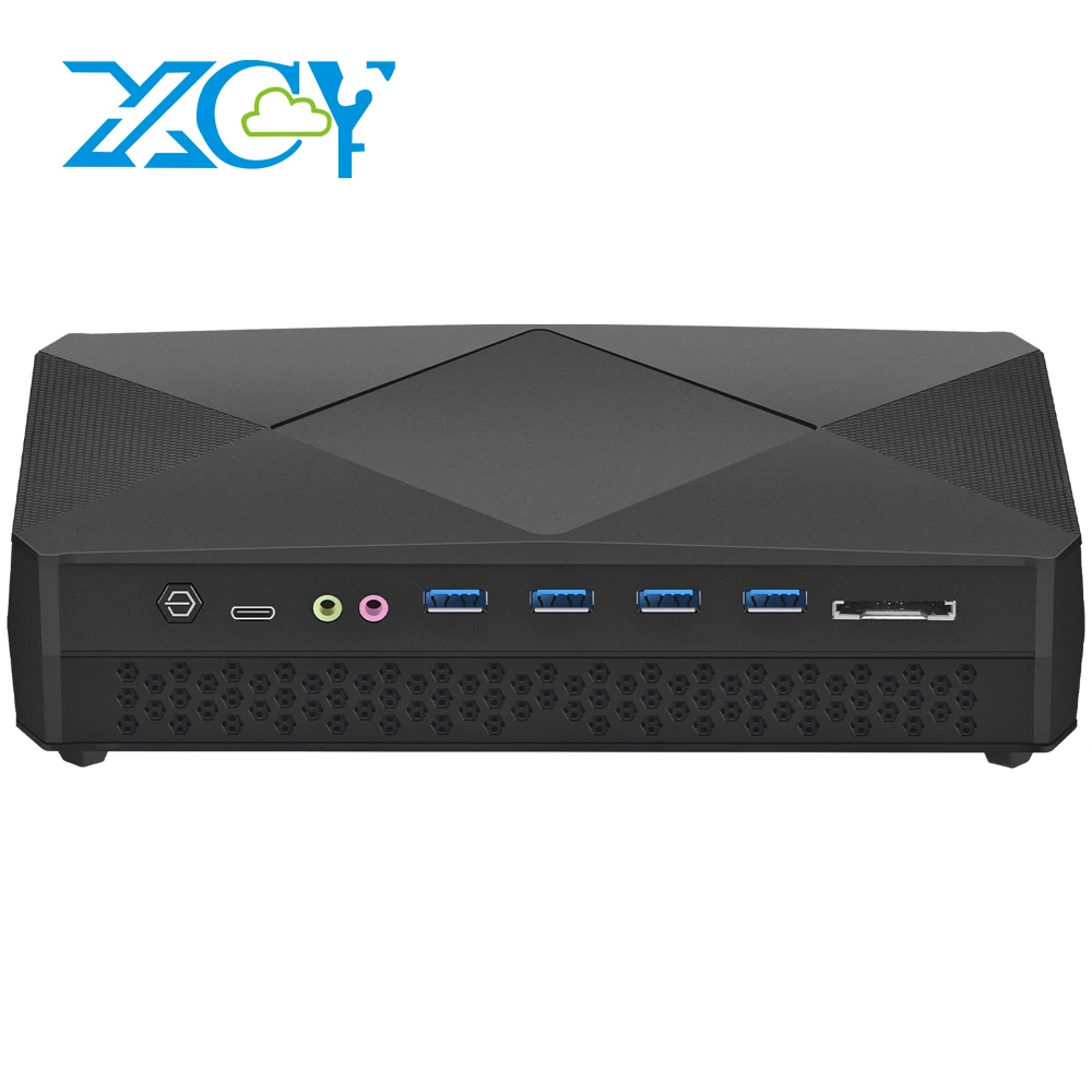 XCY Mini PC i7-8709G AMD Radeon RX Vega M GH Graphics 2*DDR4 2*NVMe New Gaming Computer Windows 10/11 BTC Mining 4x4K Display