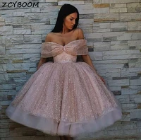 off the shoulder sequined cocktail dresses 2022 formal party night women prom dresses a line elegant graduation evening gowns