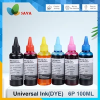 100mlx6 bottle universal refill ink kit for epson canon hp brother lexmark dell kodak inkjet printer ciss cartridge printer ink