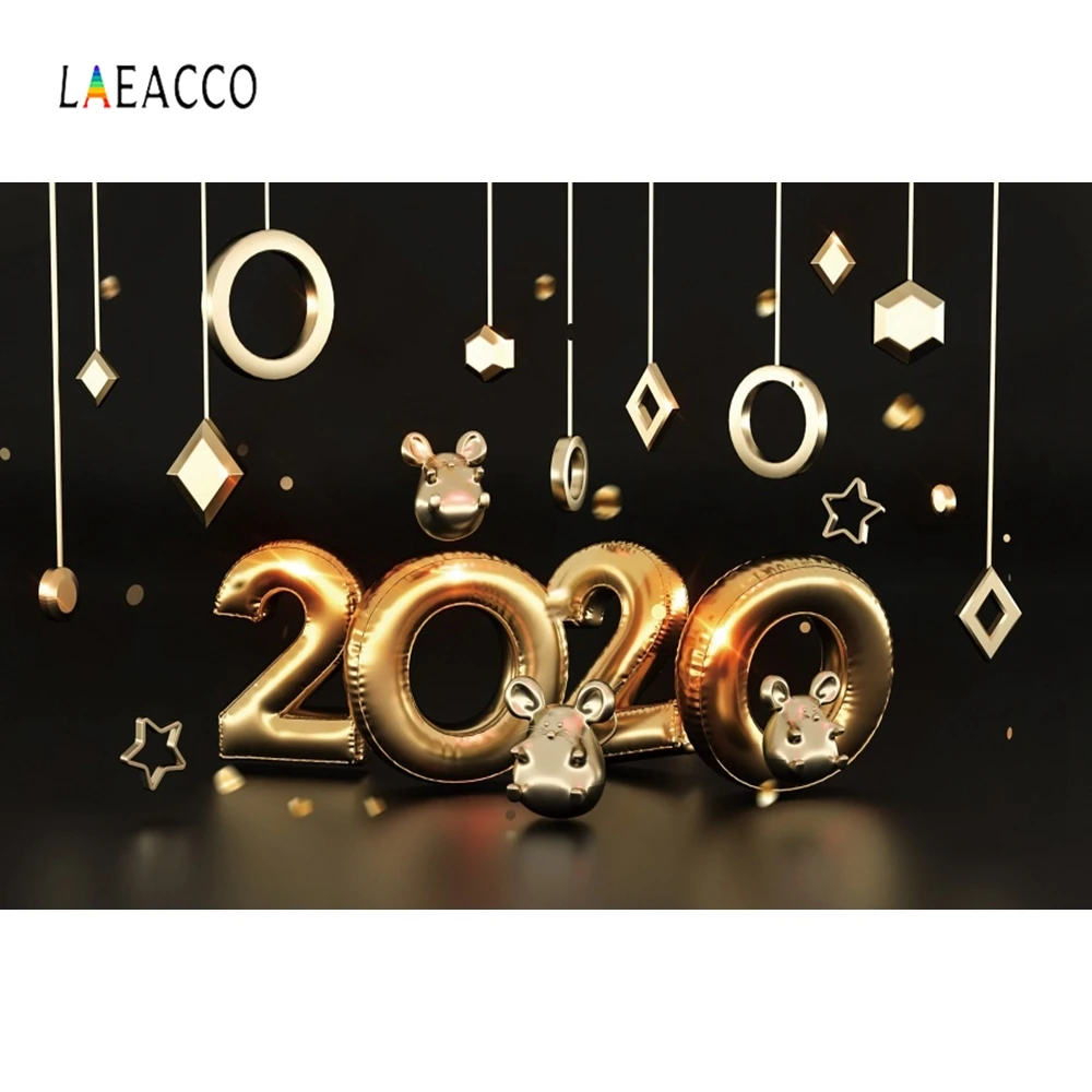 Laeacco с новым годом звёзды Часы Рождественский шар 2020 Вечеринка фотография фоны