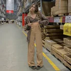 Винтажные Вельветовые женские мешковатые штаны в стиле Харадзюку, коричневые широкие брюки y2k с высокой талией, лидер продаж 2021