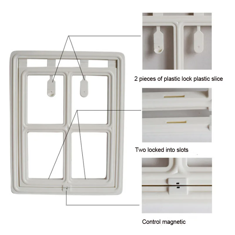 Магнит Запираемая пластиковая собачья/кошачья дверь ПЭТ экран отверстие для