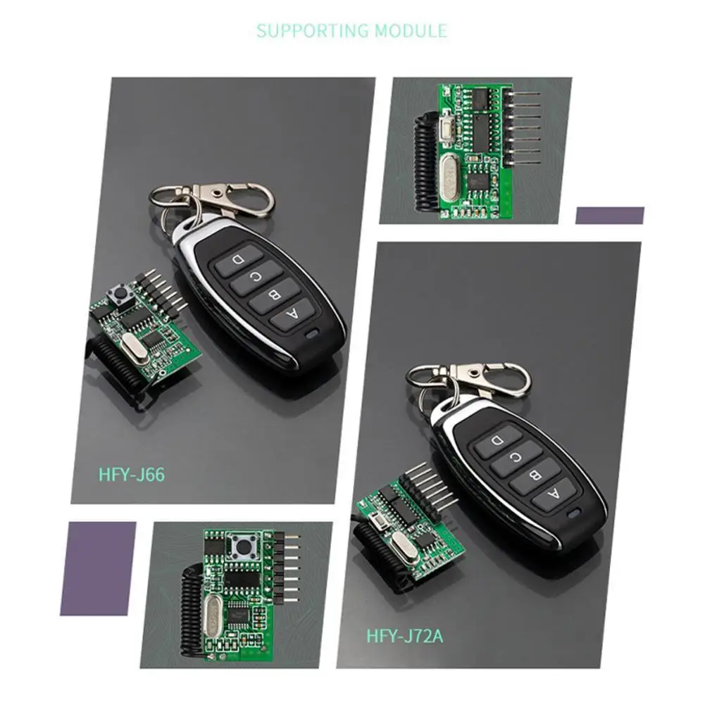 

433 Mhz Wireless Remote Control AC220V 2CH Universal Rf Relay Receiver and Transmitter For Garage door and Gate Motor Control