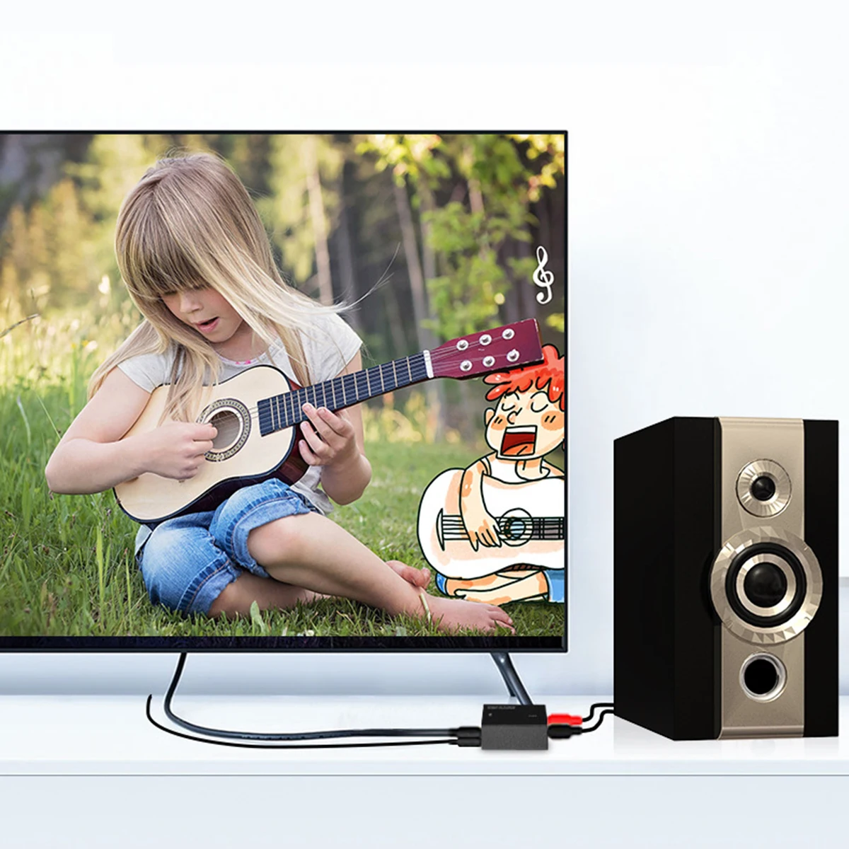 Цифровой оптический коаксиальный аналоговый аудиопреобразователь 2RCA L/R DC 5V 1A