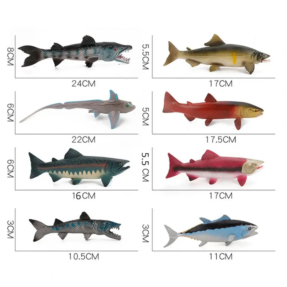 

Lovely Solid Fish Figure Ornament Home Decoration Tabletop Ornaments Kids Educational Cognition Model Toy