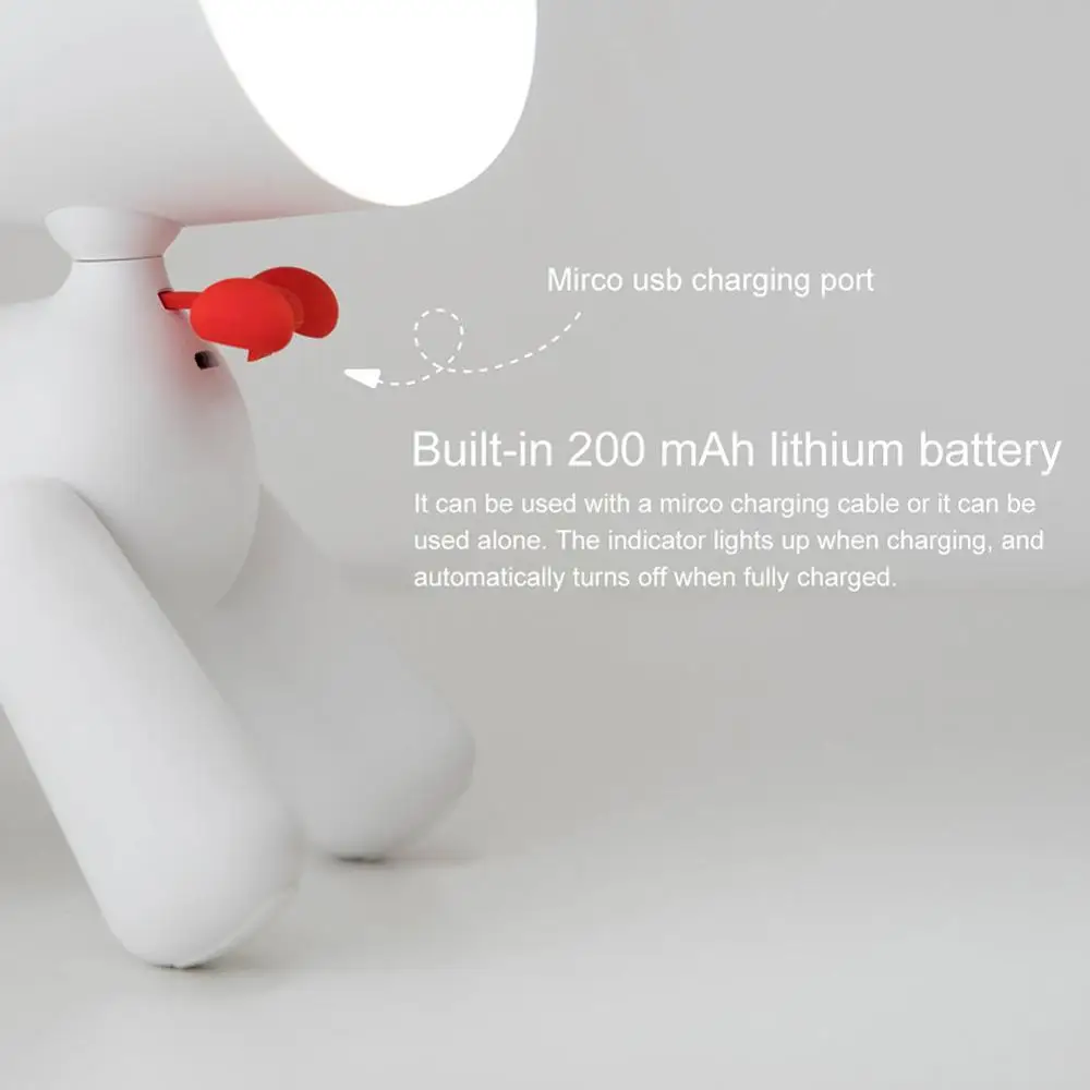 Ночник с перезаряжаемой батареей для собак гибкий светодиодный приглушаемый