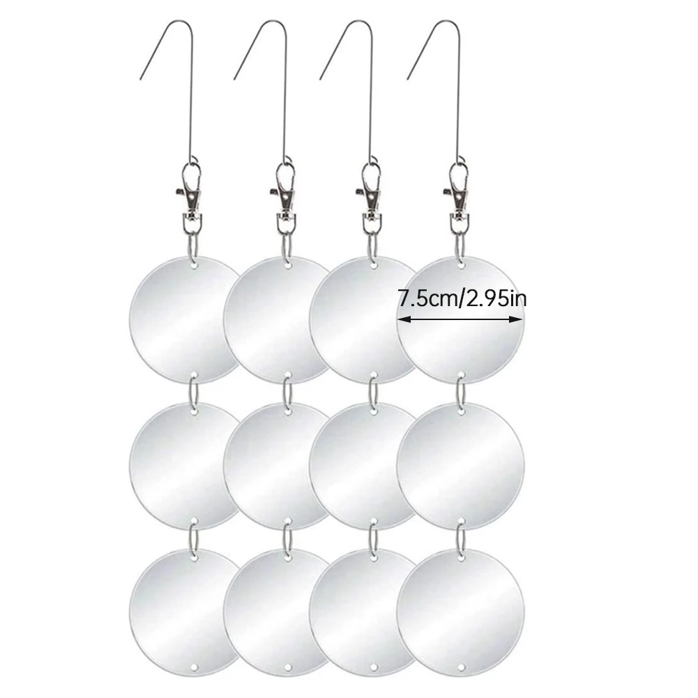 

8PCS Bird Repellent Reflective Discs Scaring Bird Plastic Discs Animal Repellent Tool Silver Bird Repellent Reflective Discs