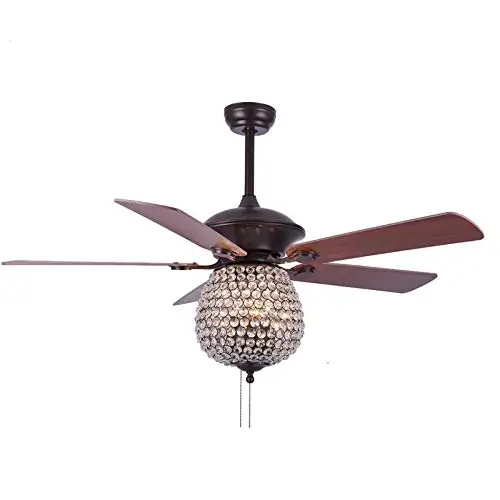 Потолочный вентилятор люстра в стиле ретро с хрустальным выключателем и