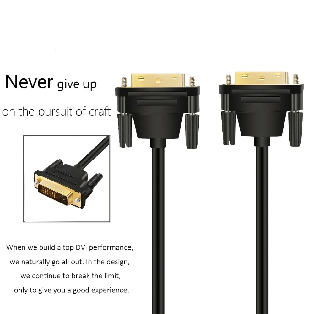 Кабель DVI высокоскоростной DVI 24+ 1 Pin папа-папа 1 m/1,5 m/2 m/3 m/5 m DVI-DVI кабель адаптер для проектора ноутбука tv lcd DVD HD tv