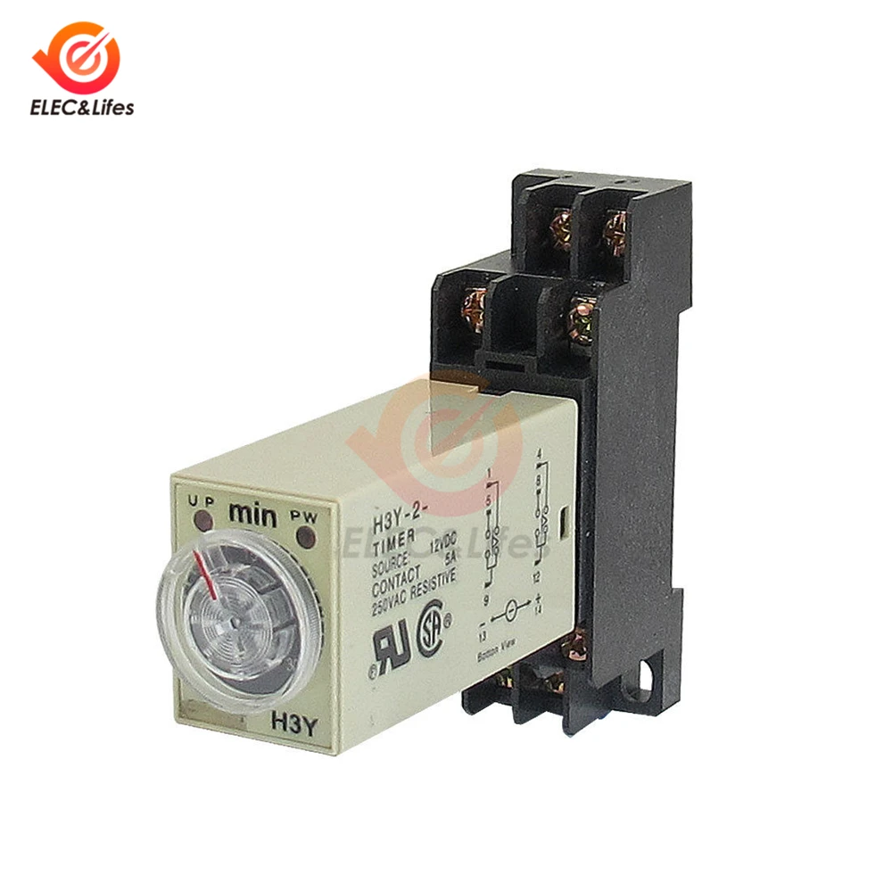 H3Y-2 AC 110V 220V DC 12V 24V Реле времени задержки 0-30 минут/0-30 секунд на задержке DPDT таймер реле