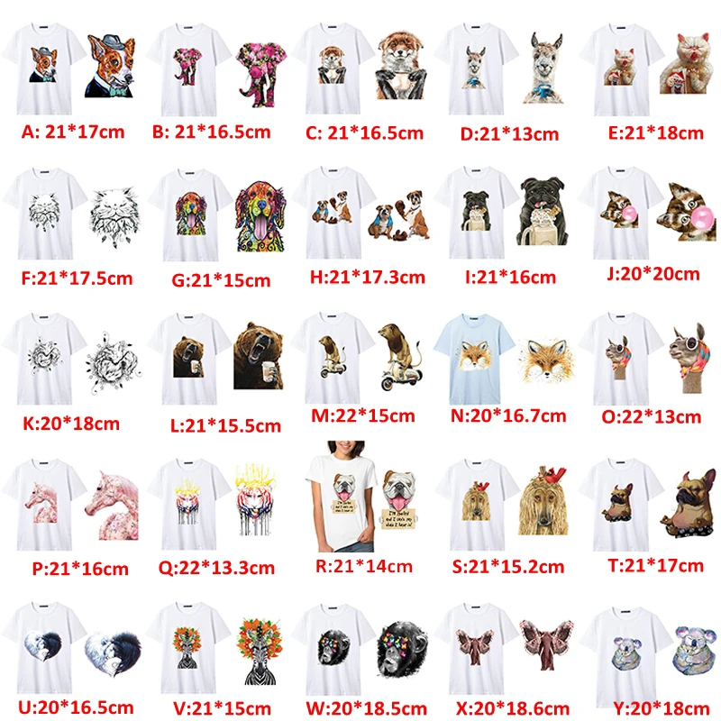Теплопередающая наклейка смешанные нашивки с животными собаки кошки Льва лисы