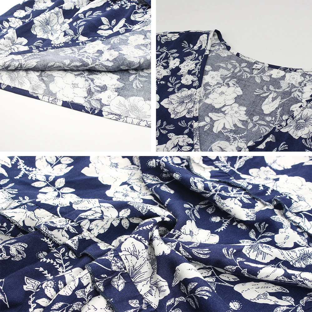 

Dresses For Women 2021 Summer Short Sleeve Dress Printing Viscose Mid-Calf Outfits 3 Colors Sexy Elegant Women Clothing