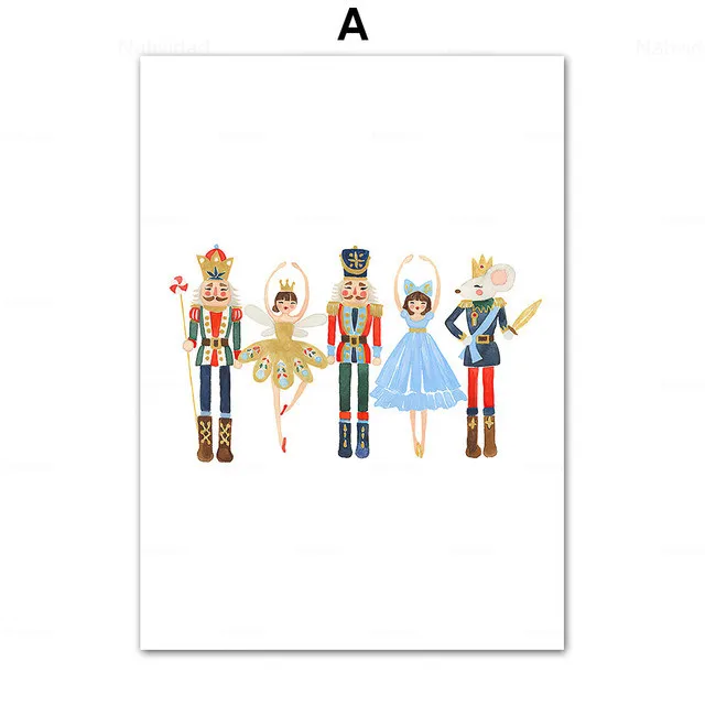 Картина на холсте с узором гайкера мультяшная Рождественская елка скандинавские