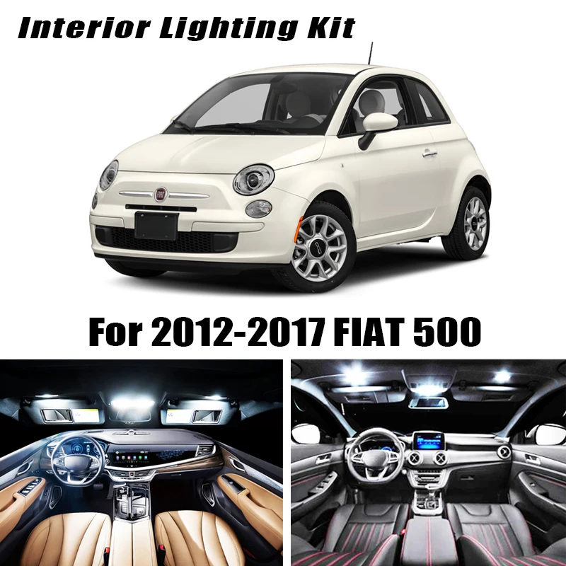 7 шт. Автомобильные светодиодные лампы для салона 2012 2017 FIAT 500|Сигнальная лампа| |