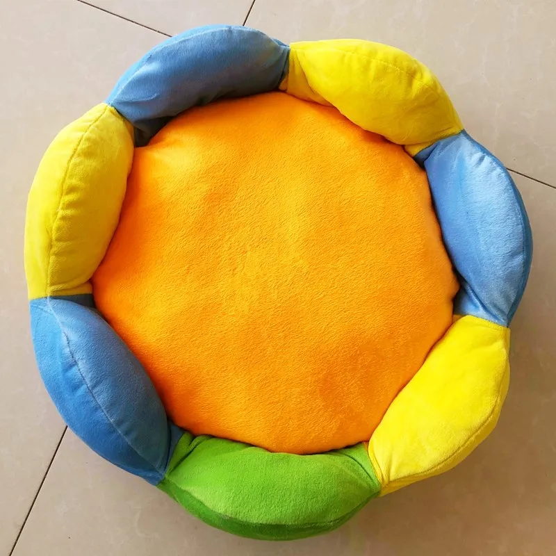

Pet Round Bed Flower Cotton Velvet Comfortable Fluffy 50cm Cat Small Medium Dog Breathable Camas Para Perros Grandes Dog Kennel