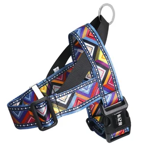 Нагрудная шлейка для собак, персонализированная регулируемая, не тянется, с принтом, нейлоновая, тяжелая