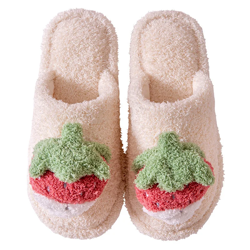 Christmas Tree Cotton Slippers Female Autumn and Winter Couples Home Indoor Student Cute Warm Cotton Furry Slides