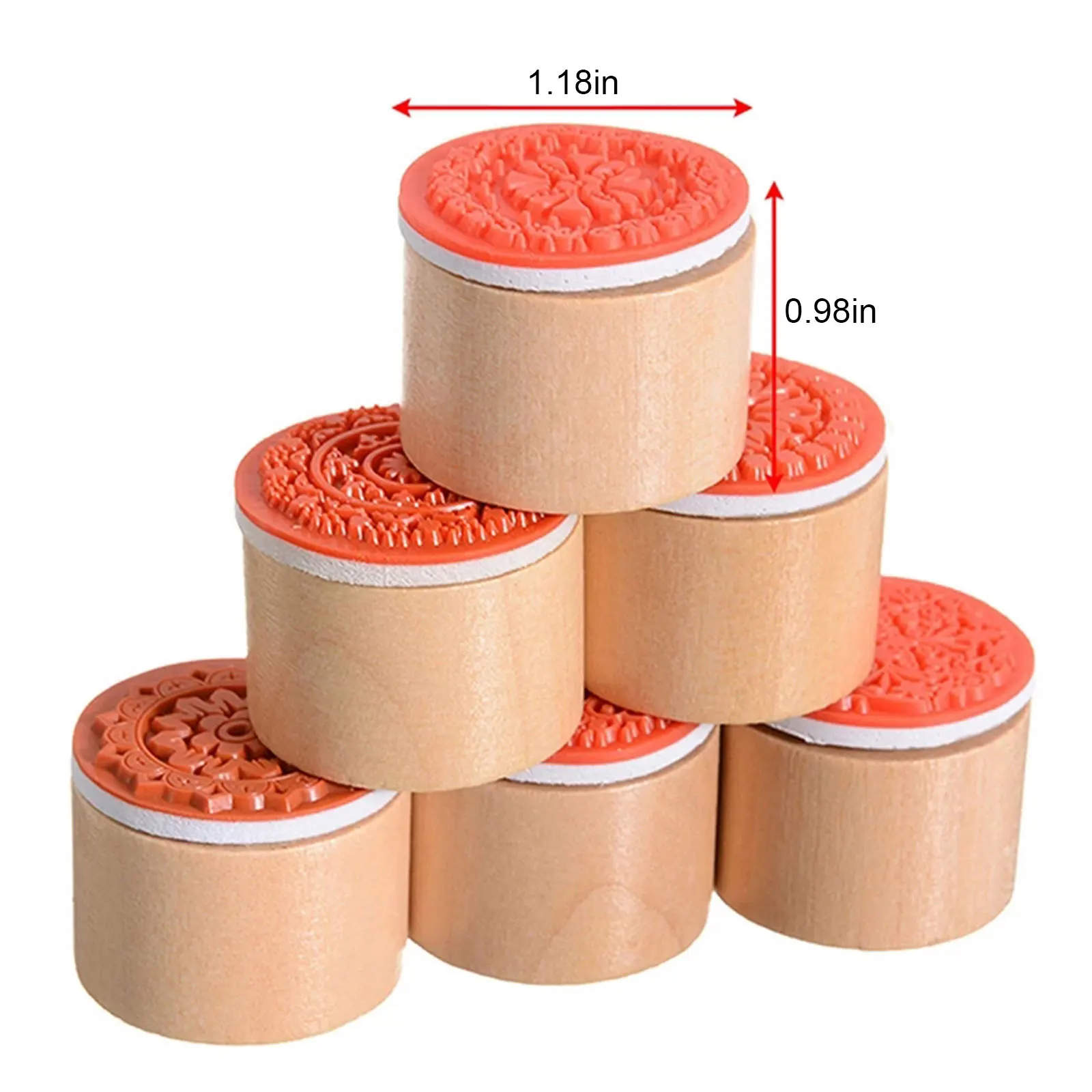 

Vintage Floral Stamps Flower Pattern Round Wooden Rubber Stamp Scrapbook For Wedding Envelope Handmade Cards Tools