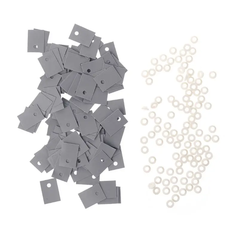 

100PCS TO-220 Plastic Insulation Washer Transistor and TO-220 Silicone Pads Insulator Set K3NB