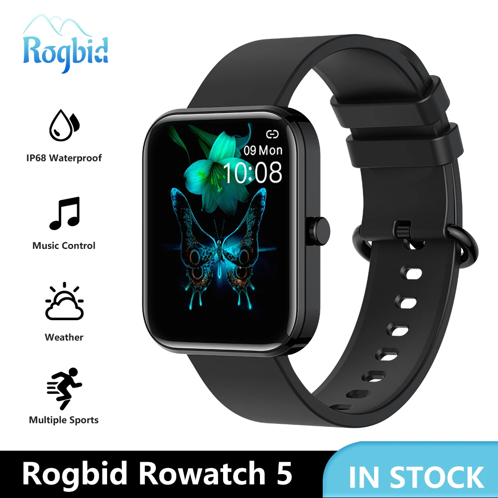 

Rogbid Rowatch 5 Smart Watch Men Women 2021 New 1.69" Full Touch Bluetooth 5.0 Smartwatch IP68 Waterproof For Xiaomi Andriod IOS