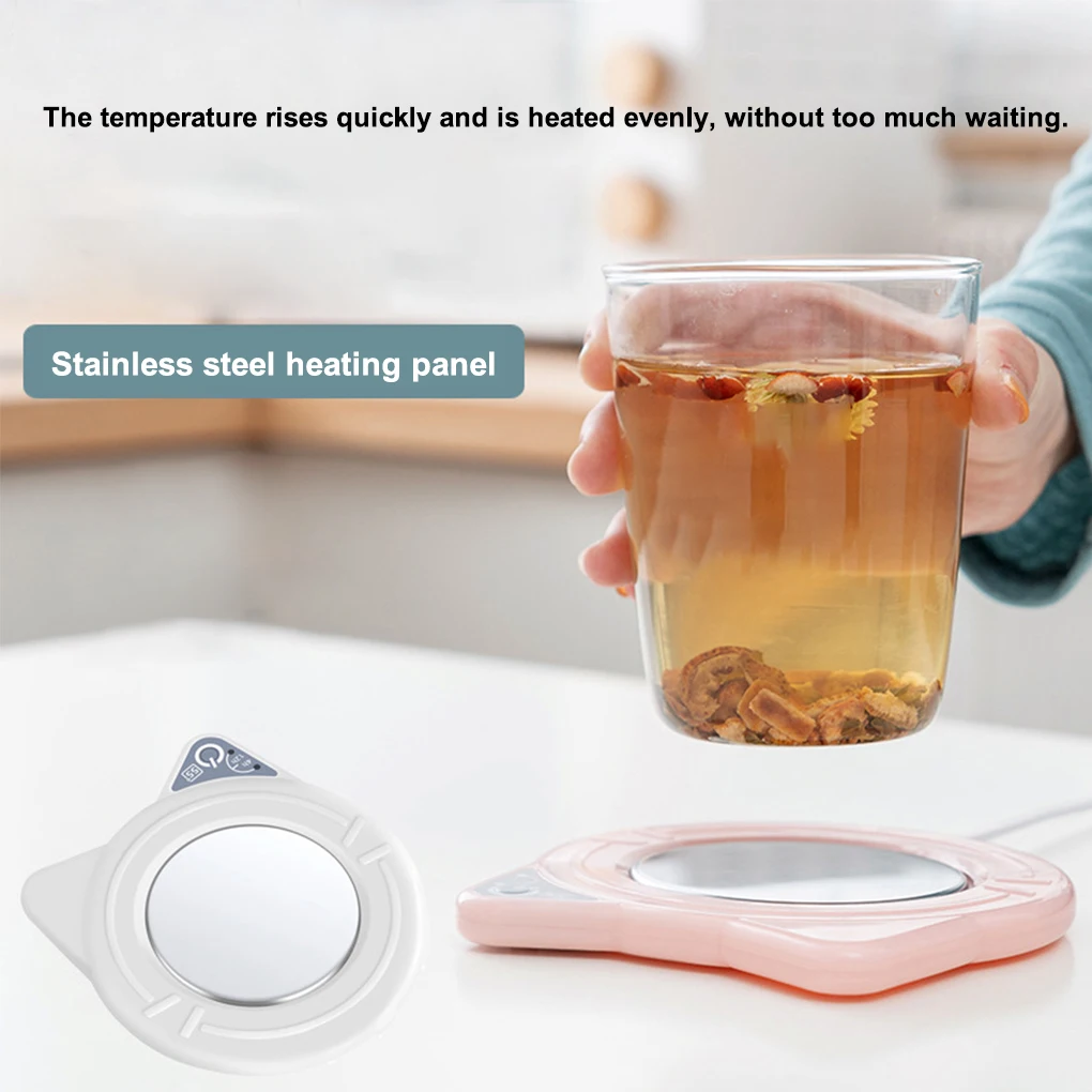

USB Cup Warmer Pad 5W Electric 55° Timing Cup Heater Cartoon Portable Bottle Mug for Home Office