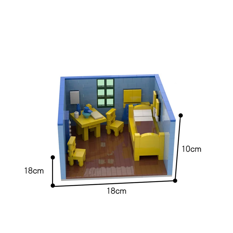 

MOC Ideas Kids Toys Famous Picture For Vincent Bedroom in Arles House DIY Model Building Blocks Bricks for Kid Girls Gift 667PCS