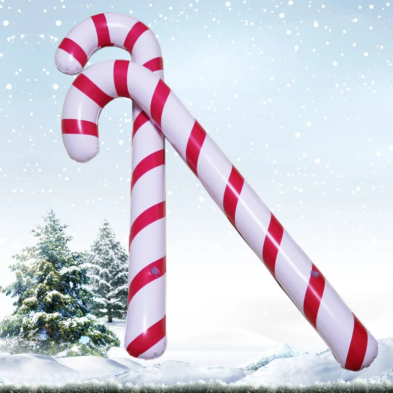 

New Year 3 Pcs Inflatable Christmas Canes Lollipop Balloon Merry Christmas Decoration Home Xmas Ornaments Outdoor Decors Gifts