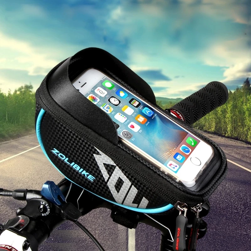Waterproof Cycling Top Tube Handlebar PVC Bag Touchscreen Phone Mount Holder MTB Road Bike Front Frame | Спорт и развлечения