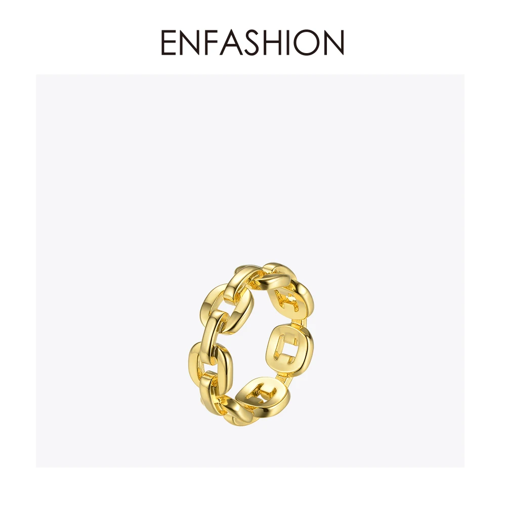 Enfashion кольцо на цепочке из чистой формы для мужчин золотого цвета женские кольца для женщин модные ювелирные изделия Bague Femme Homme Ringen RF184006